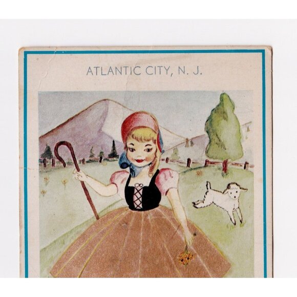 Vintage Fuzzy Skirt WEATHER MAID Humidity Postcard Atlantic City NJ Shore Studio - Picture 2 of 4